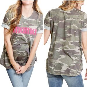 Ingrid & Isabel Printed Mama Tee Green Camo Print